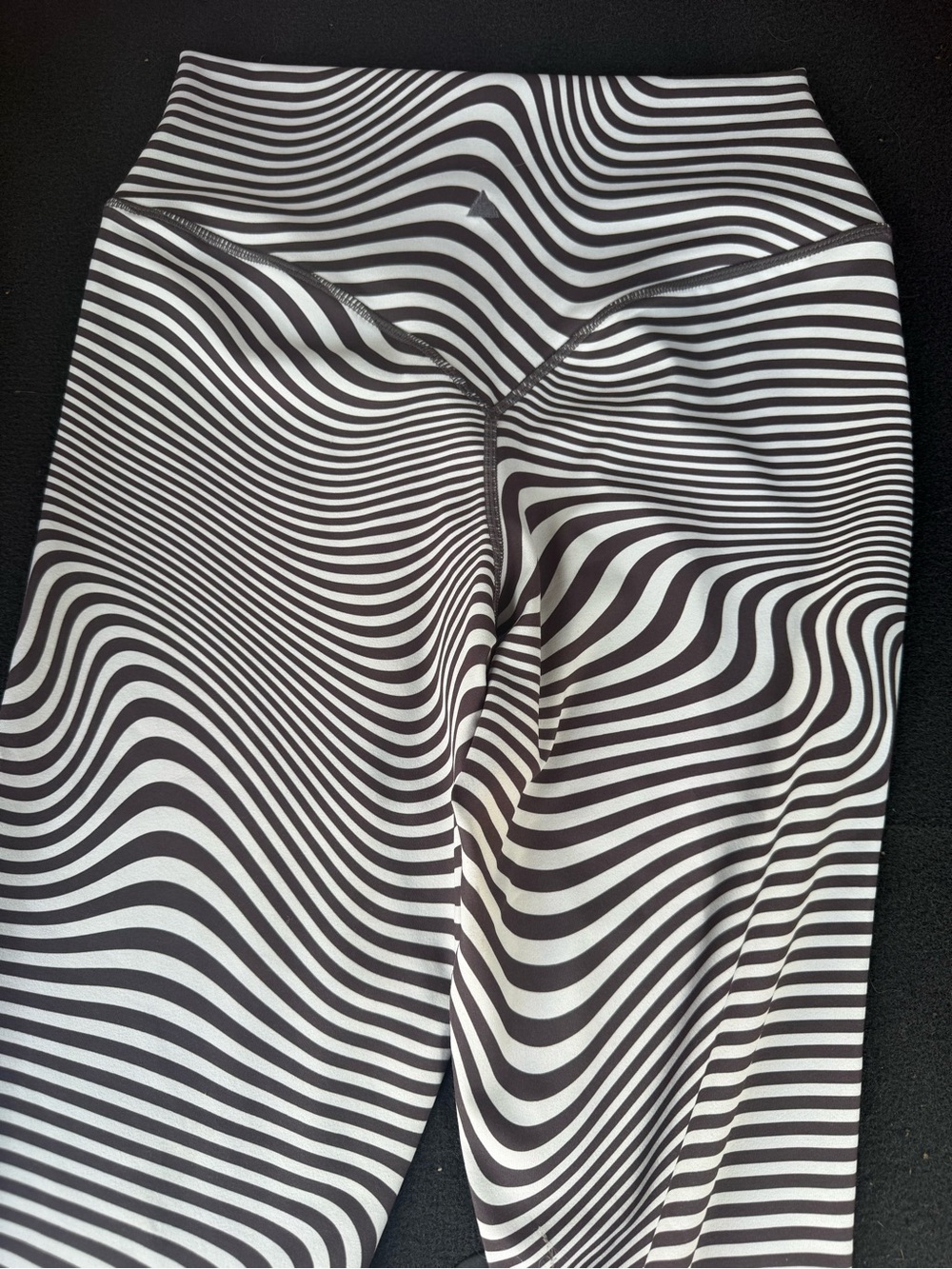 Vitality Brown and White Optical Stripe Leggings